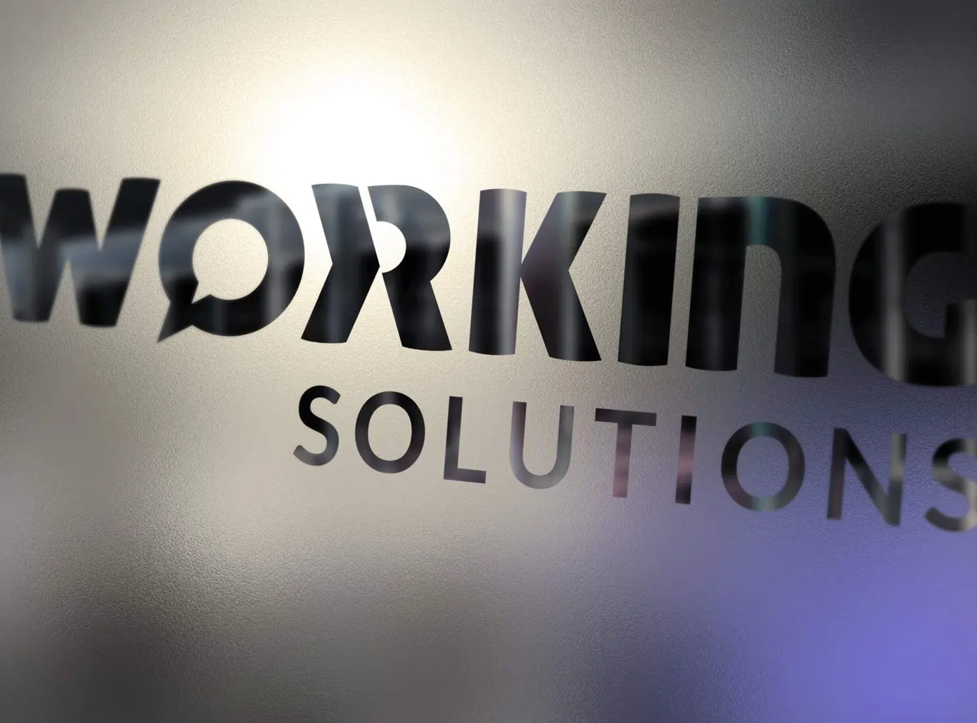 Logo applied to frosted glass
